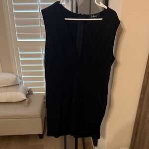 Lulu's Black Sleeveless V-Neck Mini Dress
